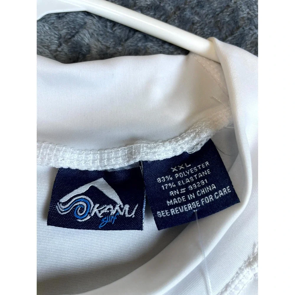 Kanu Surf Swim Shirt Mens 2XL White Mercury UPF 50+ Sun Protective Rashguard